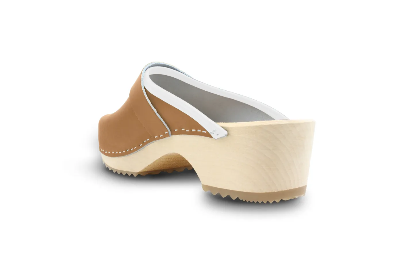 Holz Clogs in Beige, offen